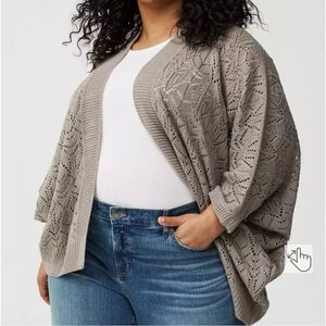 Torrid Knit Dolman Ruana- Size 3/4 in Gray